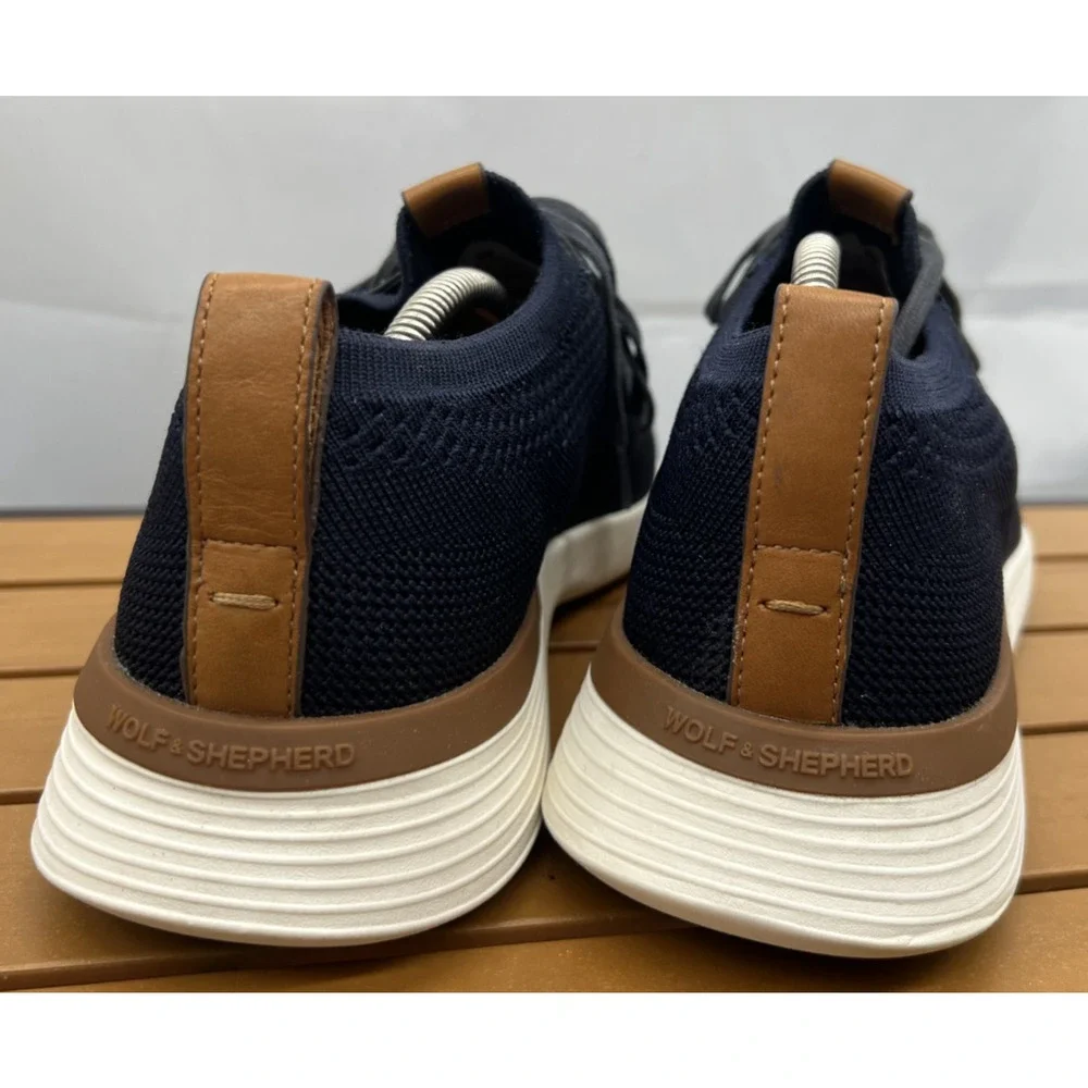Wolf & Shepherd SwiftKnit Derby Shoes Mens Size 11 Blue Knit Casual Sneakers
